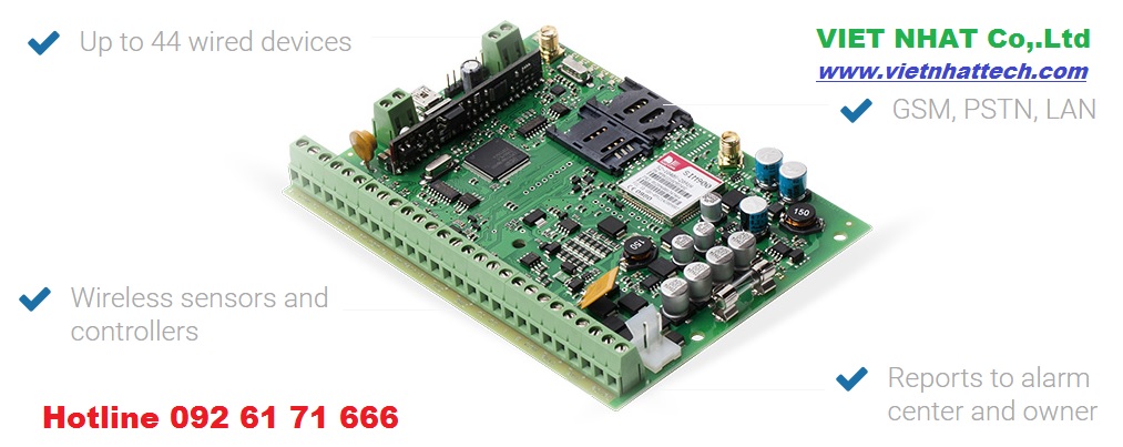Hybrid alarm control panel with GSM-GPRS communicator ESIM364, Connect wired and wireless sensors and controllers, very flexible smart home alarm system, which communicates using GSM/GPRS, PSTN or LAN with alarm receiving center and/or home owners directly-hệ thống báo động tự động gọi điện hoặc nhắn tin chuyên dùng báo động chống trộm cho các shophouses, hệ thống báo động chống trộm đột nhập nhà phố, ngoài ra thiết bị báo động phù hợp để kết nối với hệ thống báo cháy nhà kho nhà xưởng văn phòng kho, cảnh báo độ ẩm, cảnh báo nhiệt độ, kết hợp với các cảm biến mực nước hay rò rỉ khí gas,.. Hệ thống báo động thông minh nhất thời điểm hiện nay và là hệ thống báo động chất lượng tốt nhất, hệ thống báo động cho nhà phố, báo động kết hợp điều khiển các hệ thống điện, hệ thống báo động dùng cho villa biệt thự, hệ thống báo động biệt thự có sân vườn -garden Hybrid alarm control panel with GSM-GPRS communicator ESIM364, Connect wired and wireless sensors and controllers, very flexible smart home alarm system, which communicates using GSM/GPRS, PSTN or LAN with alarm receiving center and/or home owners directly-hệ thống báo động tự động gọi điện hoặc nhắn tin chuyên dùng báo động chống trộm cho các shophouses, hệ thống báo động chống trộm đột nhập nhà phố, ngoài ra thiết bị báo động phù hợp để kết nối với hệ thống báo cháy nhà kho nhà xưởng văn phòng kho, cảnh báo độ ẩm, cảnh báo nhiệt độ, kết hợp với các cảm biến mực nước hay rò rỉ khí gas,.. Hệ thống báo động thông minh nhất thời điểm hiện nay và là hệ thống báo động chất lượng tốt nhất, hệ thống báo động cho nhà phố, báo động kết hợp điều khiển các hệ thống điện, hệ thống báo động dùng cho villa biệt thự, hệ thống báo động biệt thự có sân vườn -garden